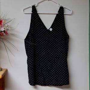 Polka dot V-neck tank top